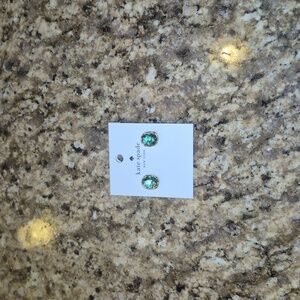 Kate Spade Emerald Green Stud Earrings High Shine NWT